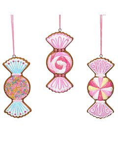 Gisela Graham Pastel Gingerbread Sweets set